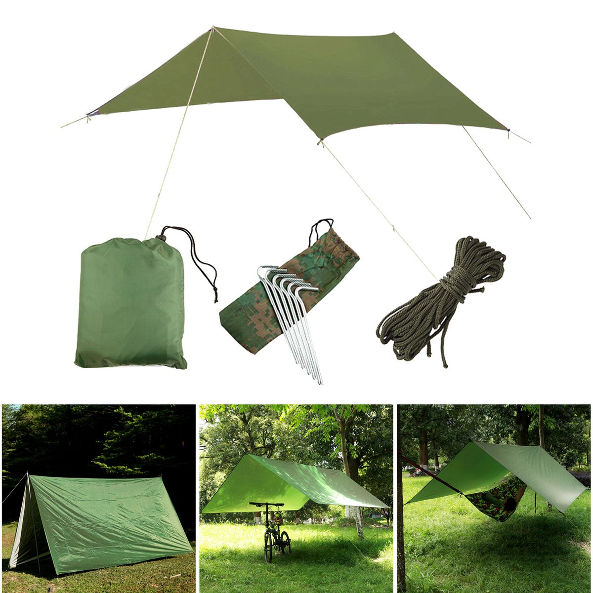 Yard Patio Sunscreen Awning Canopy Shade  Green