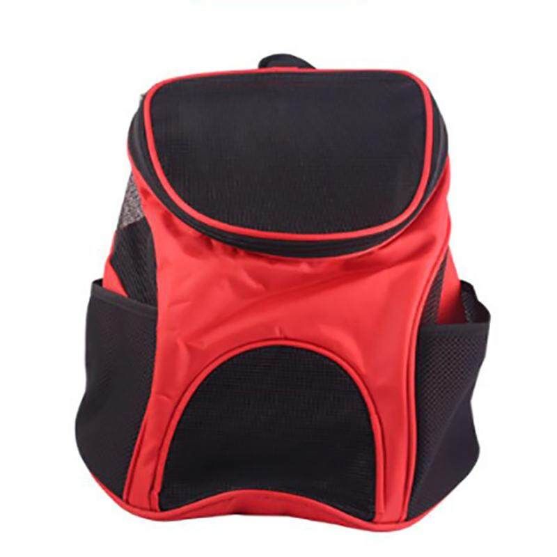 Oxford Folding Fabric Pet Backpack Suitable For Pets Less Than 7kg Free Pill   1 Garbage Bag {red}