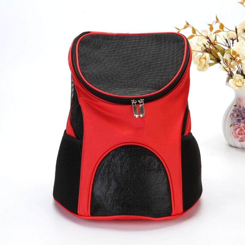 Oxford Folding Fabric Pet Backpack Suitable For Pets Less Than 7kg Free Pill   1 Garbage Bag {red}
