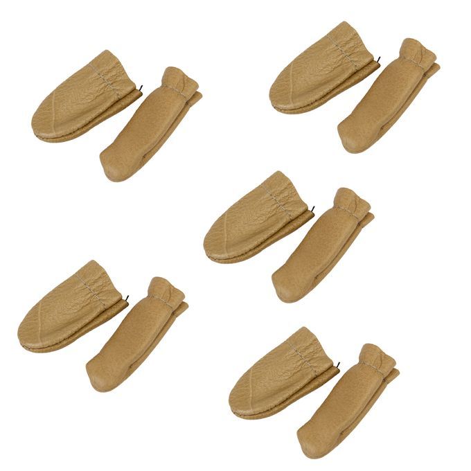 5 Pair Real Leather Cowhide Finger Cots Cover Sleeve For Fingers