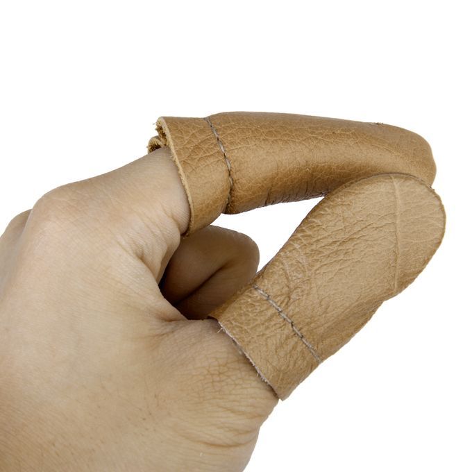 5 Pair Real Leather Cowhide Finger Cots Cover Sleeve For Fingers