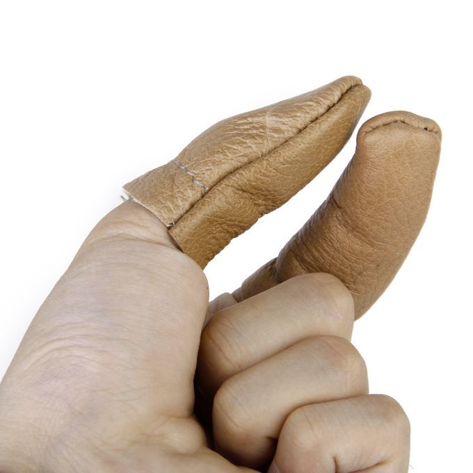 5 Pair Real Leather Cowhide Finger Cots Cover Sleeve For Fingers