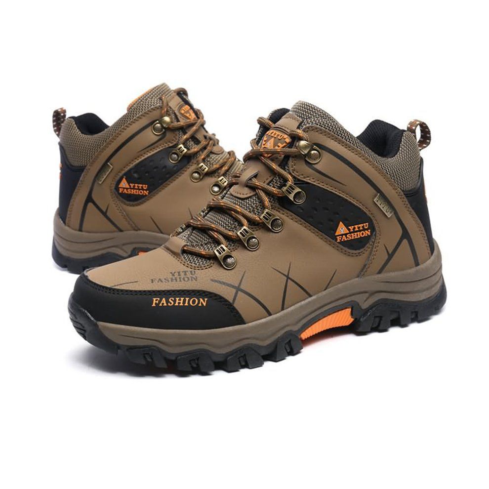 YT585188 Outdoor La E-up High-top Hiking Boots Sport Men's Shoes For  Limbing-brown-47