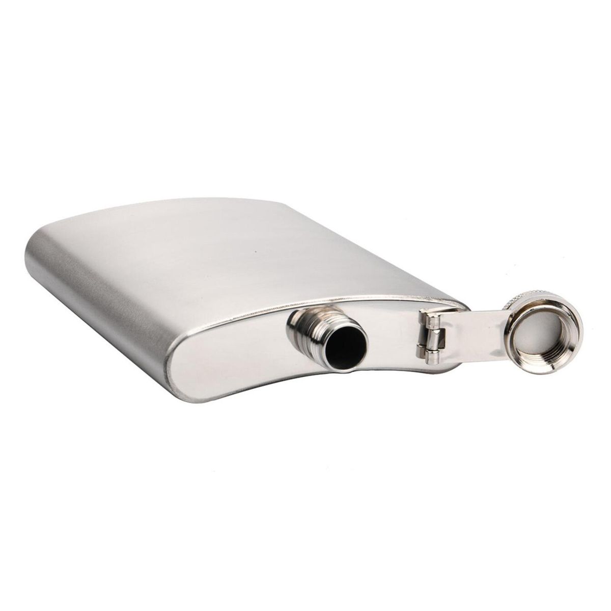 Portable Hip Flask Set Alcohol Funnel Cups Pocket Wine Silver 13.5x9cm