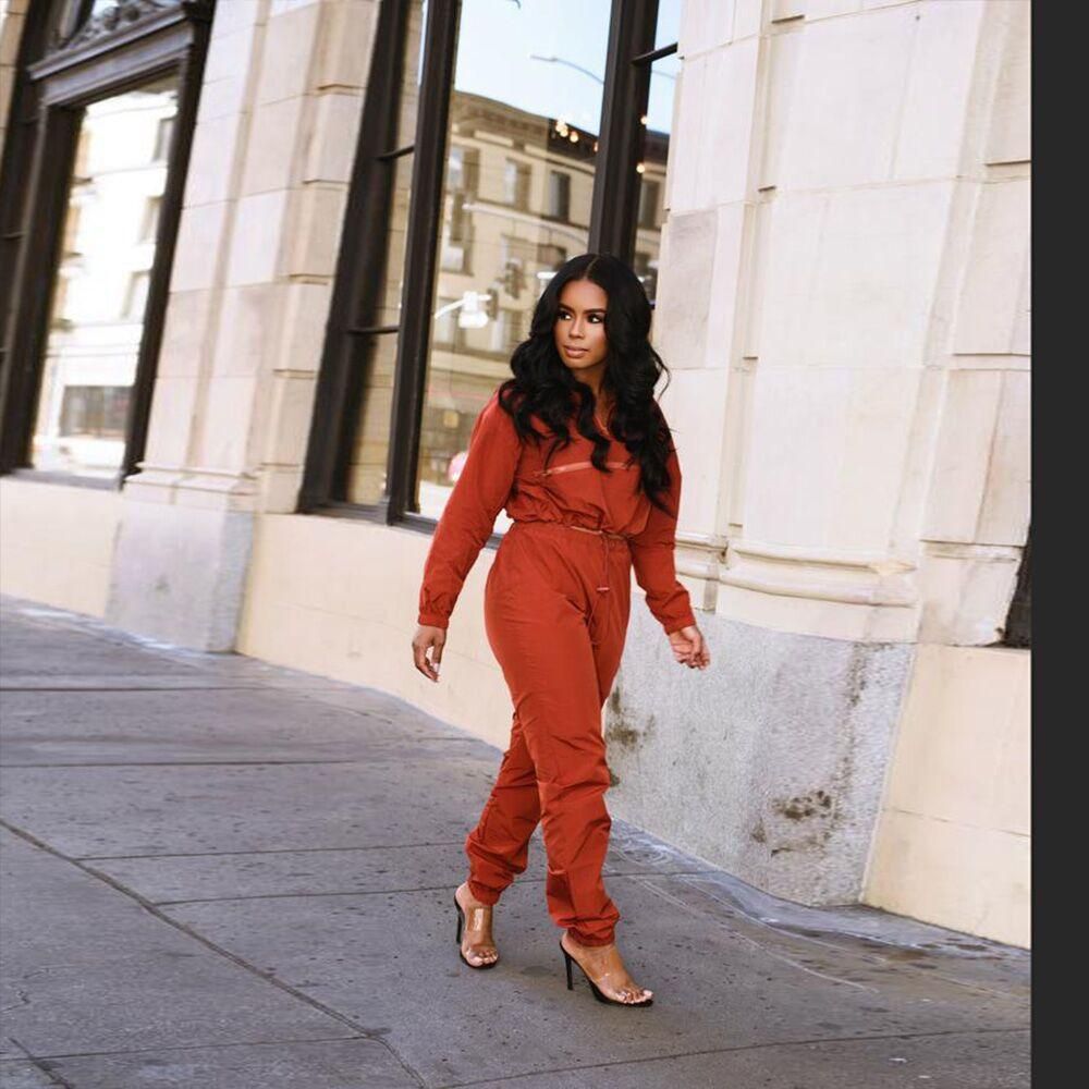 Y5054 Women's Clothing Hot Sale New Fashion Casual Solid Color Long Sleeve Two-Piece Set
