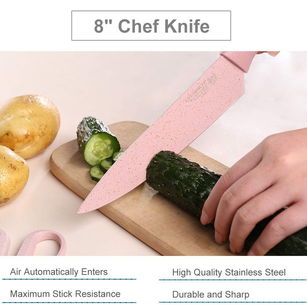 Professional Colorful Kitchen Knives Set Of 6 Pieces, Non-Stick Blades With High Carbon Stainless Steel, Sharp Kitchen Cutting Knives Set, Chef Kitchen Knives