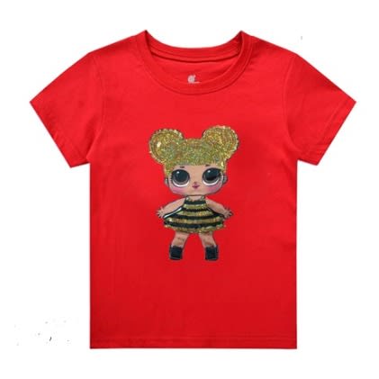 Girls L.o.l Surprise Sequins Cotton T-shirt - Red