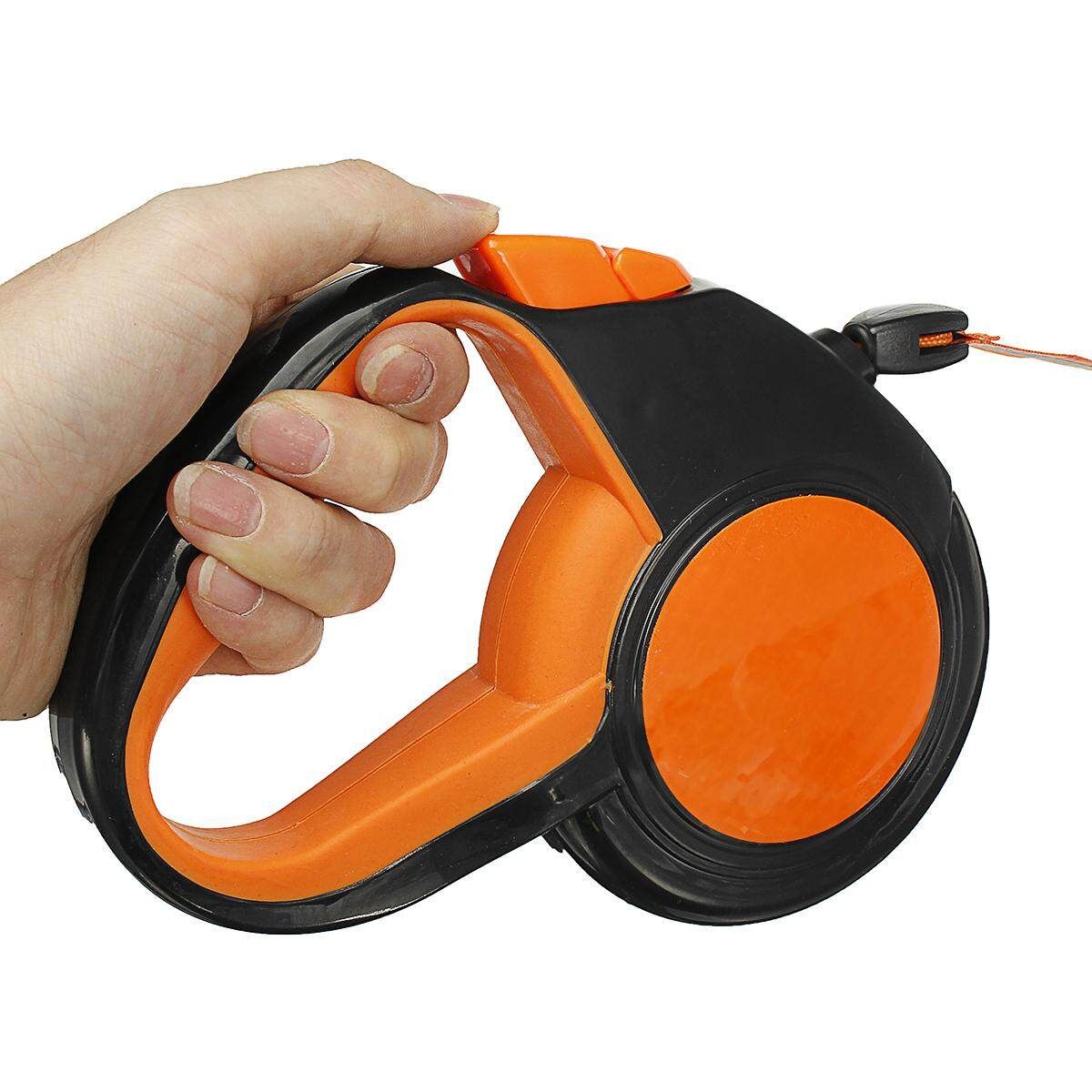5M Adjustable Extendable Retractable Pet Dog Leash Rope Puppy Chain 50-80kg # Orange [Orange]