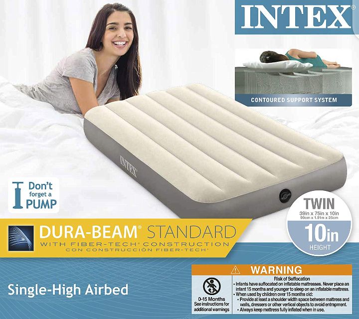 10in Single Person Dura-Beam Standard Airbed Wit Pump
