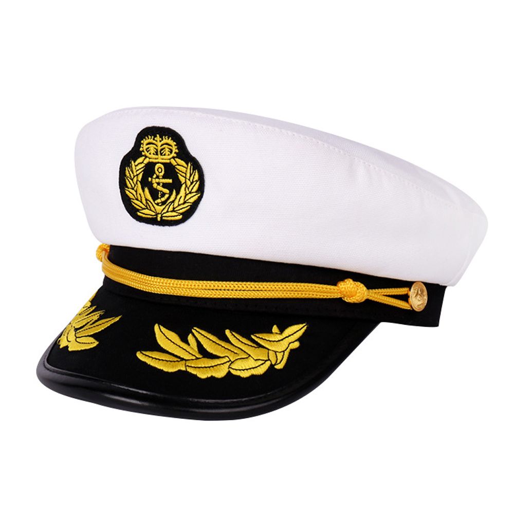 Navy Cap Cotton Fashion Ary Hat Red Black  Cap Classic Cosplay Captain Hat Sailor Hat For Men Women Children- 02