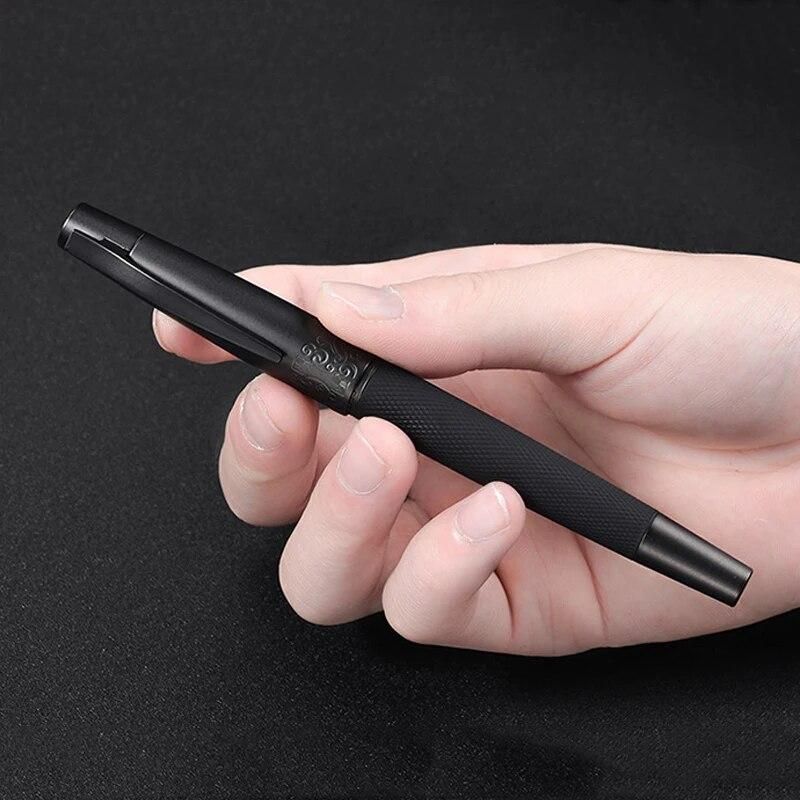 High Quality Black Metal Fountain Pen Titanium Black 0.5mm F Nib Gun-black Pen Cap Clip Excellent Business Office Gift Pens