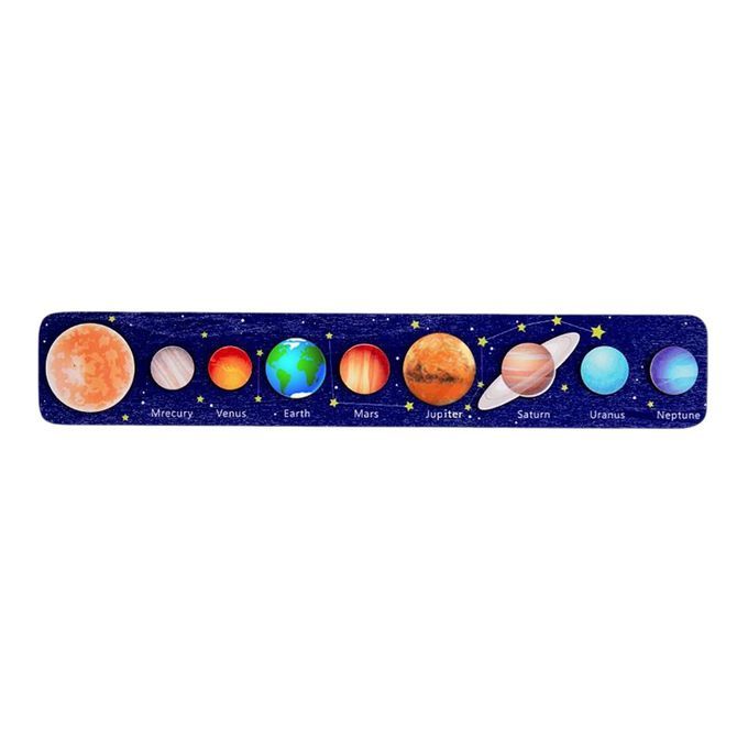 Solar System Puzzle Board Educational Toy Fine Motor Dark Blue B