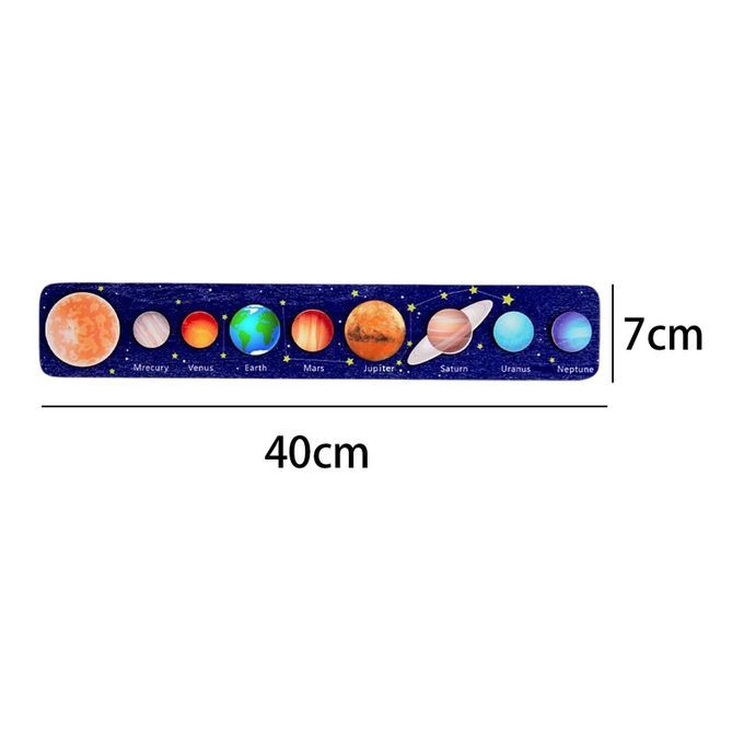Solar System Puzzle Board Educational Toy Fine Motor Dark Blue B