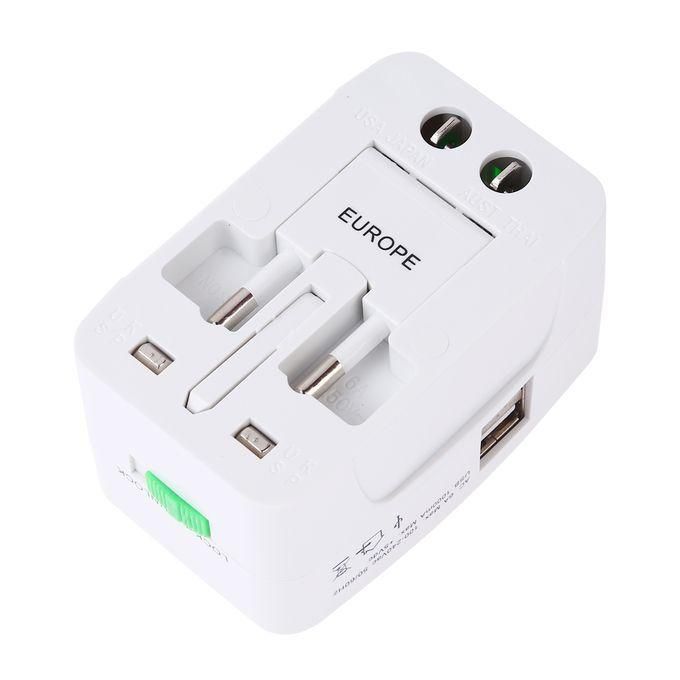 110-250V Travel Universal Converter With Dual USB Interfaces EU / UK / US / AU Plug Standard Wall Charger Travel Adapter