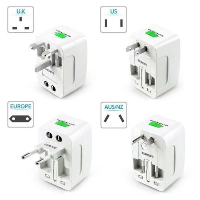 110-250V Travel Universal Converter With Dual USB Interfaces EU / UK / US / AU Plug Standard Wall Charger Travel Adapter