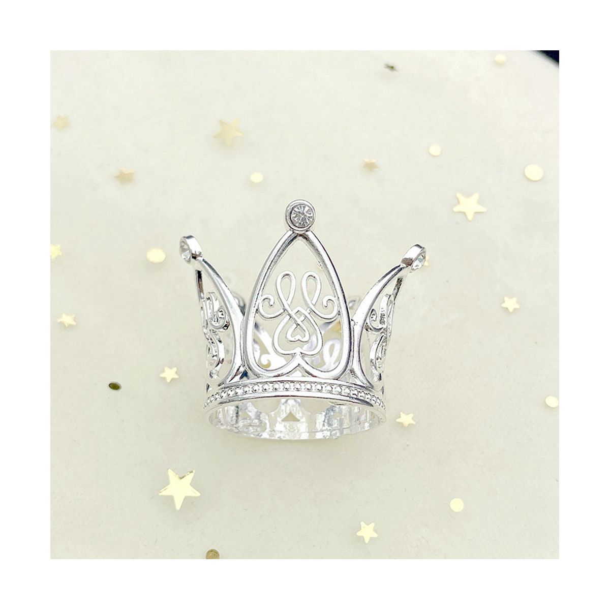 10Pcs Mini Crown Princess Topper Crystal Children Hair