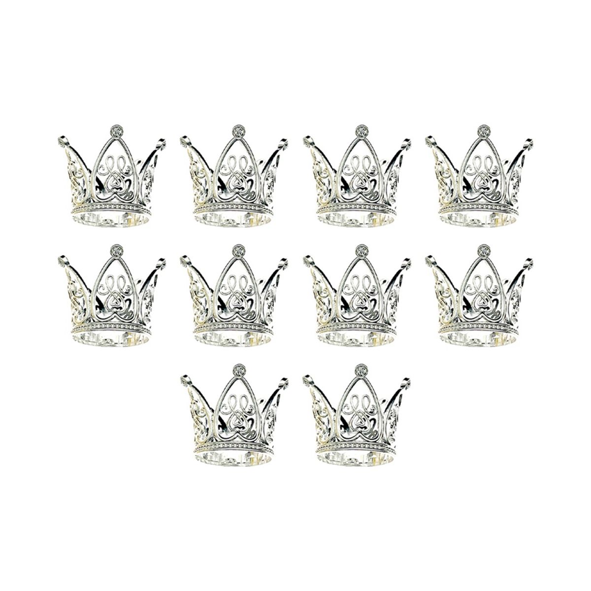 10Pcs Mini Crown Princess Topper Crystal Children Hair