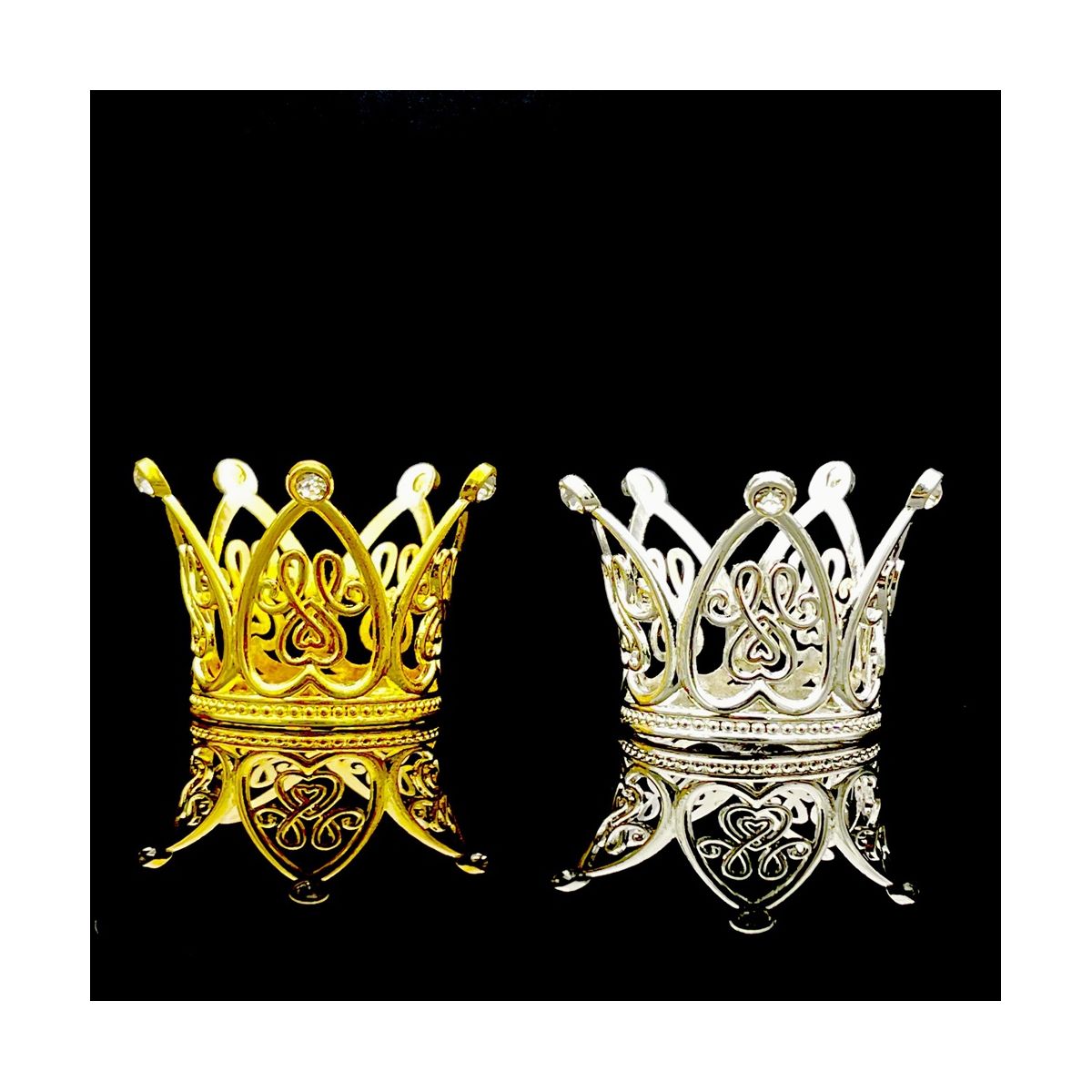 10Pcs Mini Crown Princess Topper Crystal Children Hair