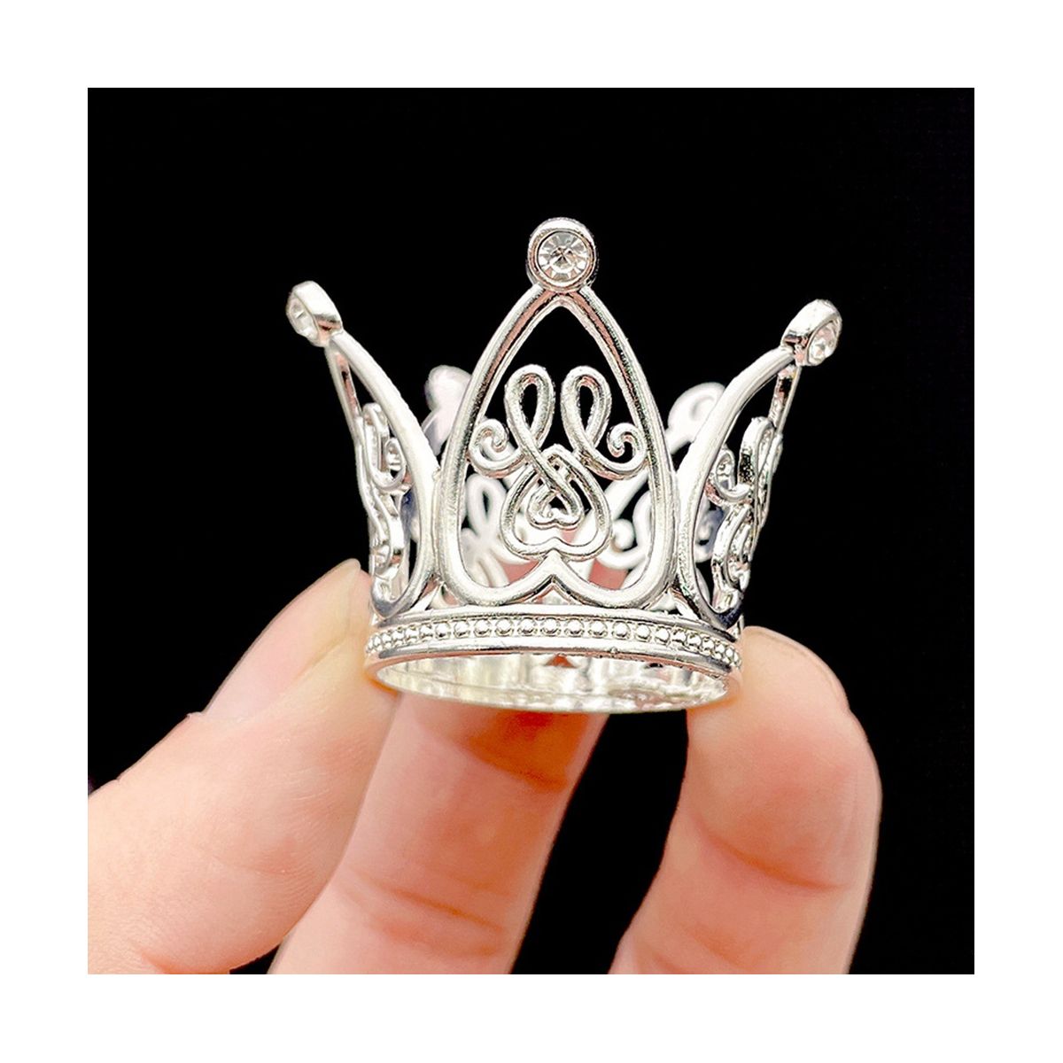 10Pcs Mini Crown Princess Topper Crystal Children Hair