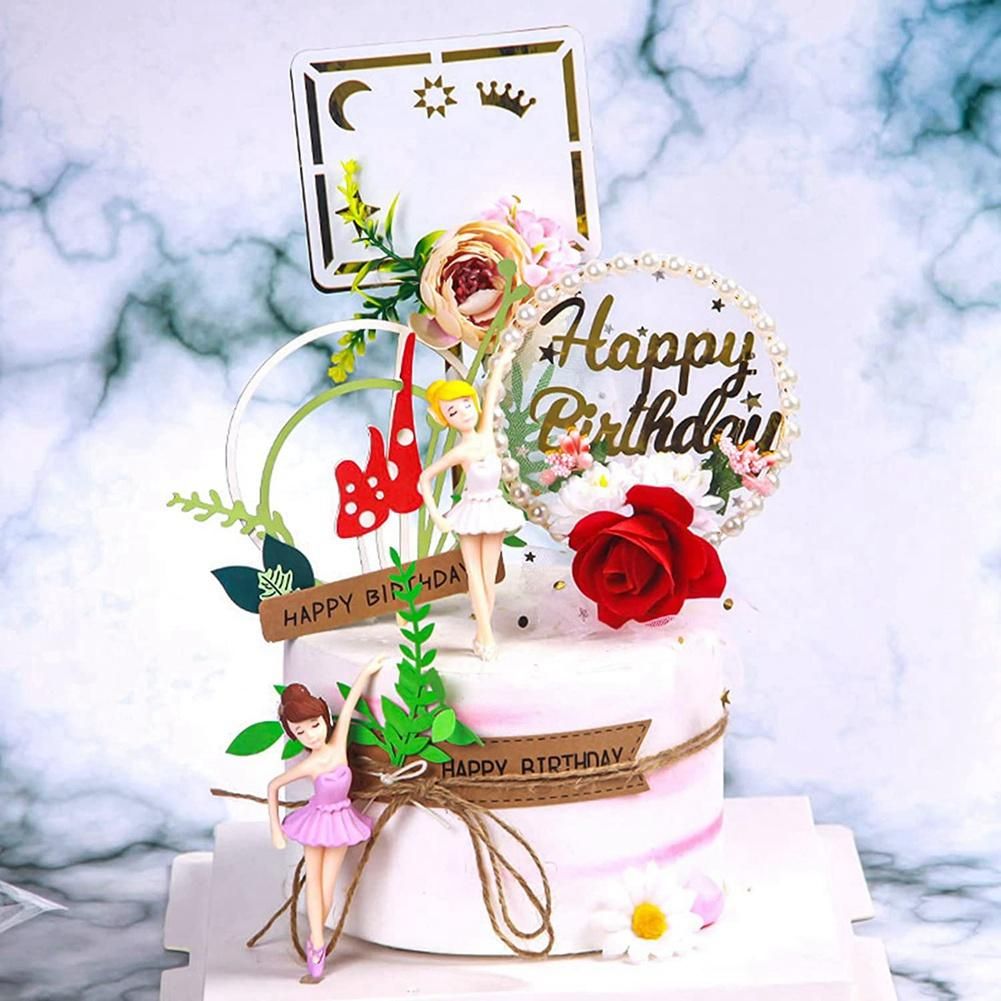 4Pcs Miniature Ballet Girl Figure Desktop Collection Cake Decoration, Ballerina Girl Cake Topper Plant Pot Decoration