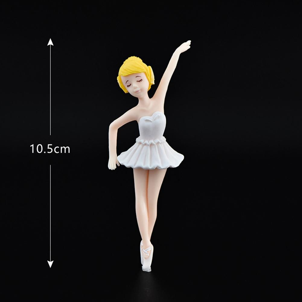 4Pcs Miniature Ballet Girl Figure Desktop Collection Cake Decoration, Ballerina Girl Cake Topper Plant Pot Decoration