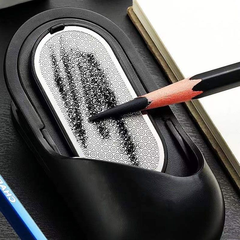 Art Sketch Penciraphite Charcoal Carbon Stick Rod Sharpener Pencil Lead Tip Grinder With Easel Clip For Drawing Paper Holder Black Pencirinder