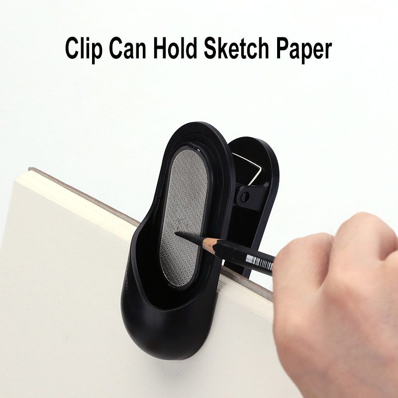 Art Sketch Penciraphite Charcoal Carbon Stick Rod Sharpener Pencil Lead Tip Grinder With Easel Clip For Drawing Paper Holder Black Pencirinder