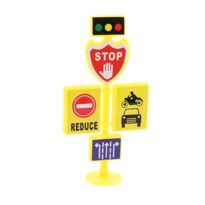 9Pcs Road Construct1/50 Traffic Signpost Model Toy For Mini Scenery