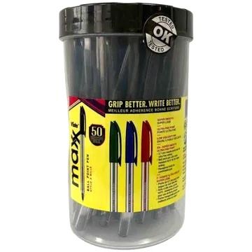 50 Piece Maxx Ballpoint Pens- Black