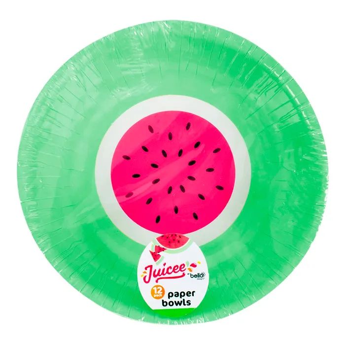 Watermelon Paper Bowls 12 Pack, Multicolour