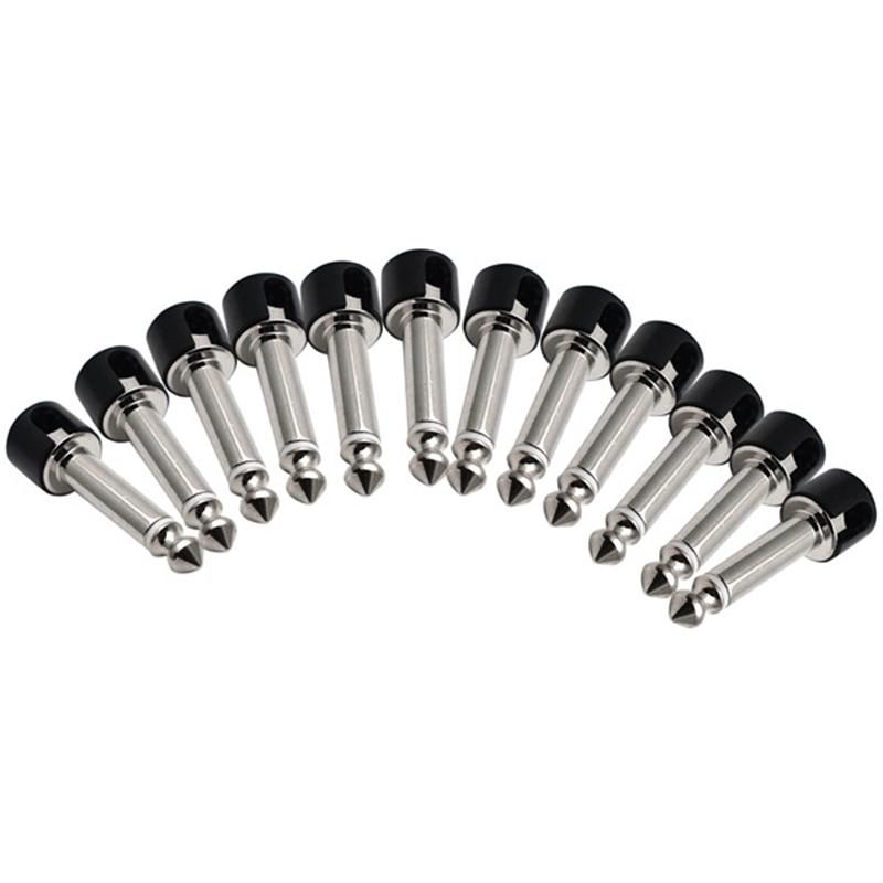 12Pcs DIY Strait Audio Solderless 6.35 Mono Plug Solder