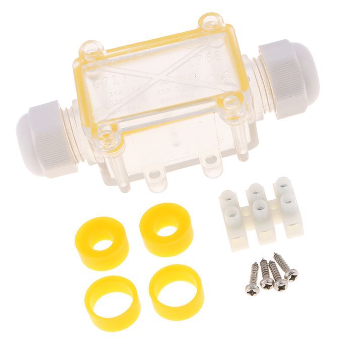 Junction Box Waterproof IP68 2Way Cable Connector Wire Range 4 Clear