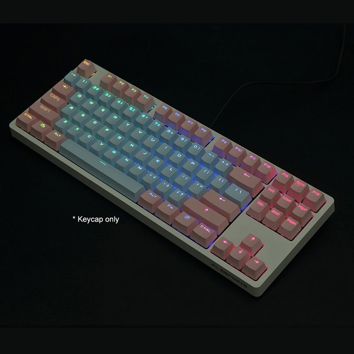 87Pcs/Set Keycap Color Matching Light-proof PBT-Blue Pink