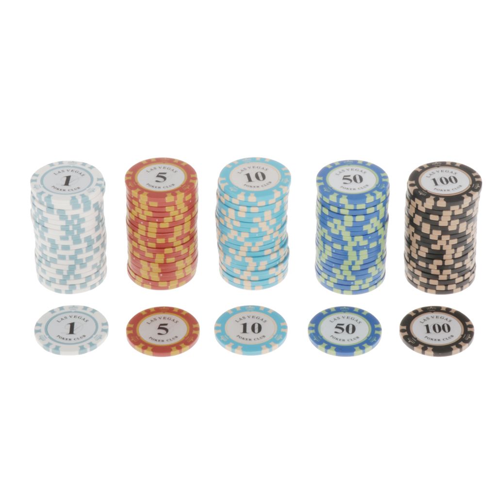 100 Pieces Chips Striped Poker Chips Set Casino Supply Cards Game