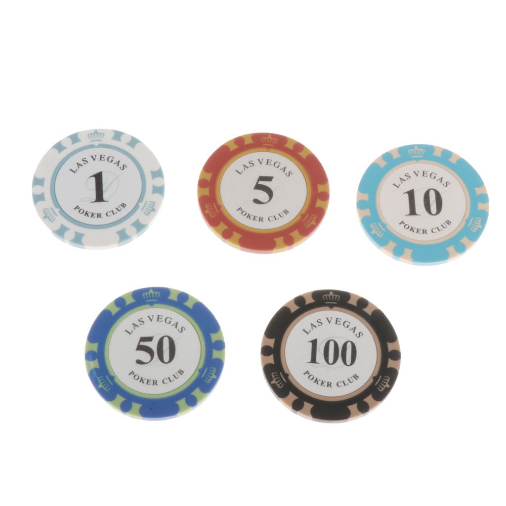 100 Pieces Chips Striped Poker Chips Set Casino Supply Cards Game