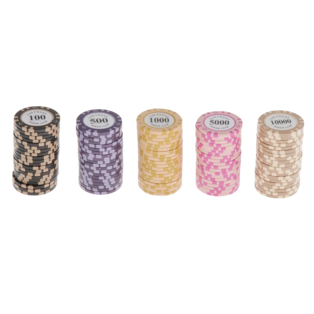 100 Pieces Chips Striped Poker Chips Set Casino Supply Cards Game