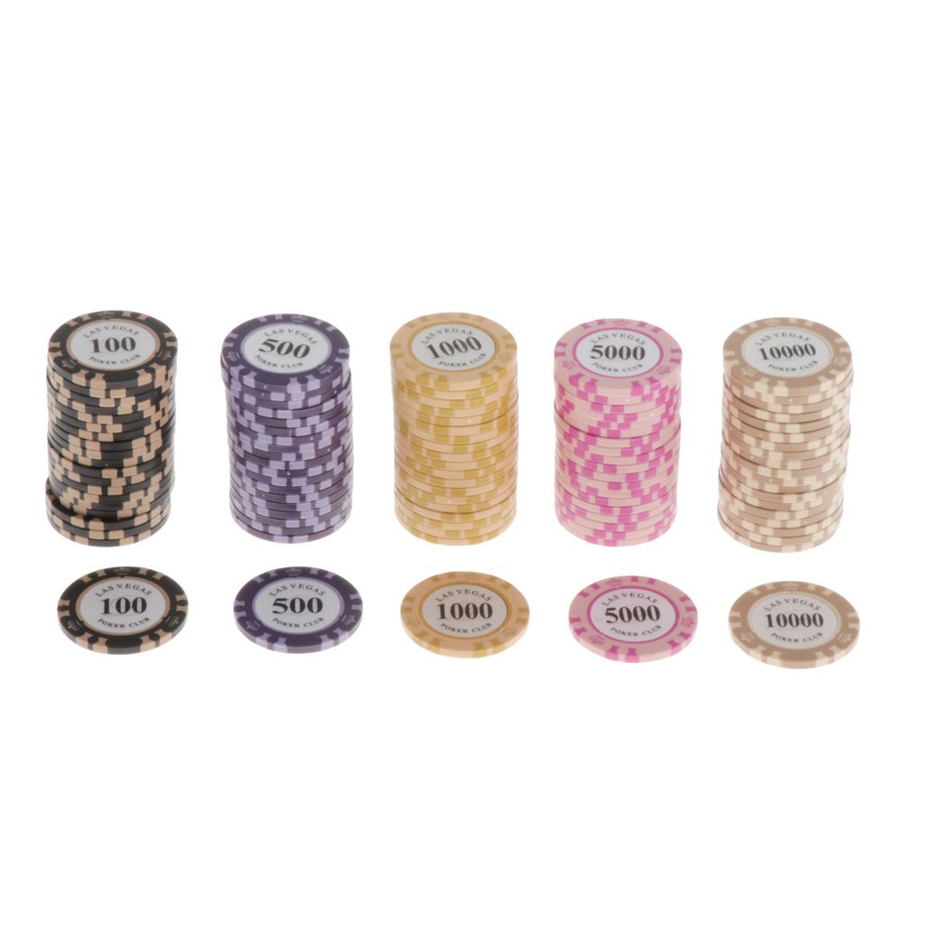 100 Pieces Chips Striped Poker Chips Set Casino Supply Cards Game