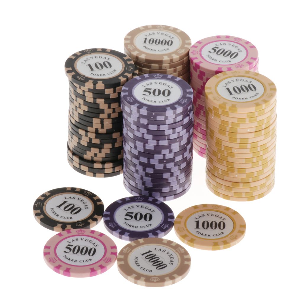 100 Pieces Chips Striped Poker Chips Set Casino Supply Cards Game