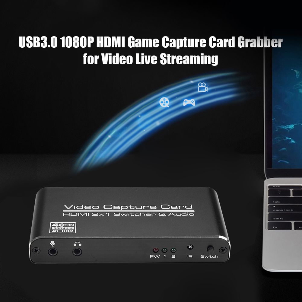 Ultra 4K@60fps USB Video Card USB 3.0 Game Capture Card HDMI-compatible 2 In 1 Loopout Switcher For Game Streaming Youtube PS4
