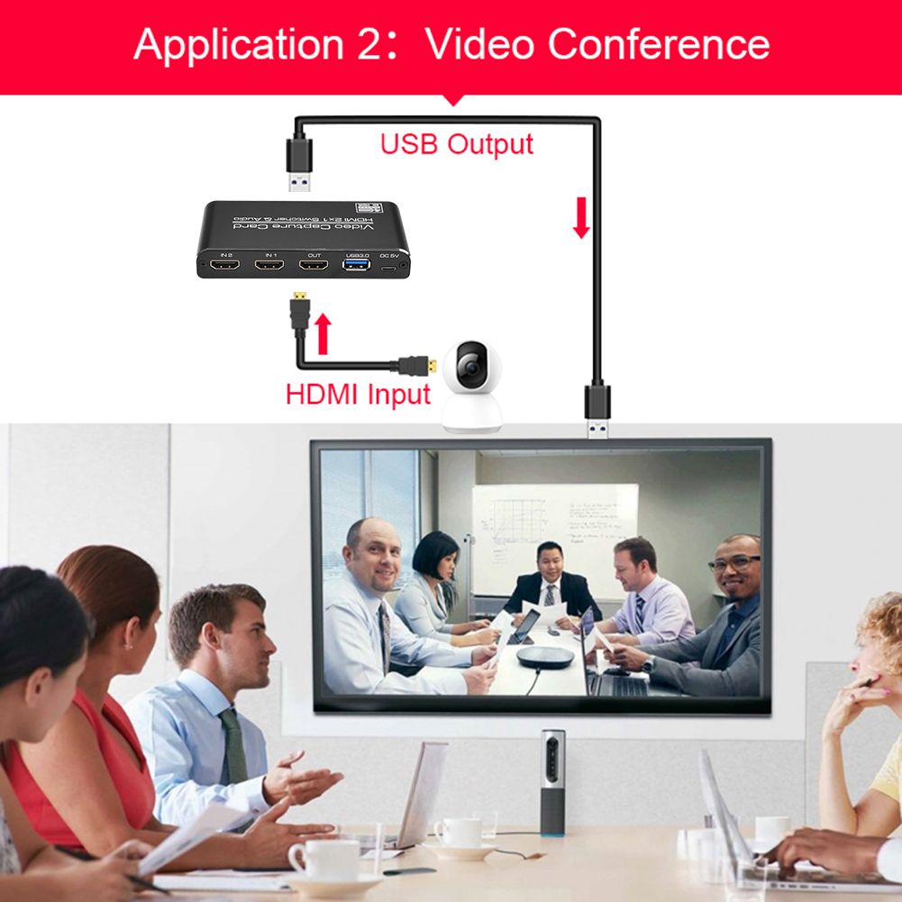 Ultra 4K@60fps USB Video Card USB 3.0 Game Capture Card HDMI-compatible 2 In 1 Loopout Switcher For Game Streaming Youtube PS4