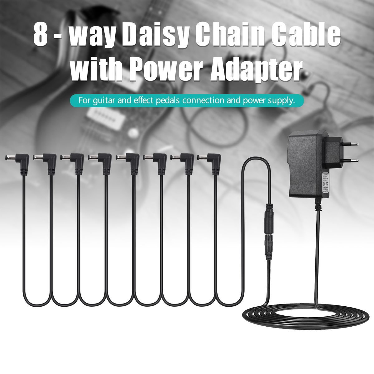 Guitar Effect Pedal Power Supply Adapter With 8 Ways Daisy