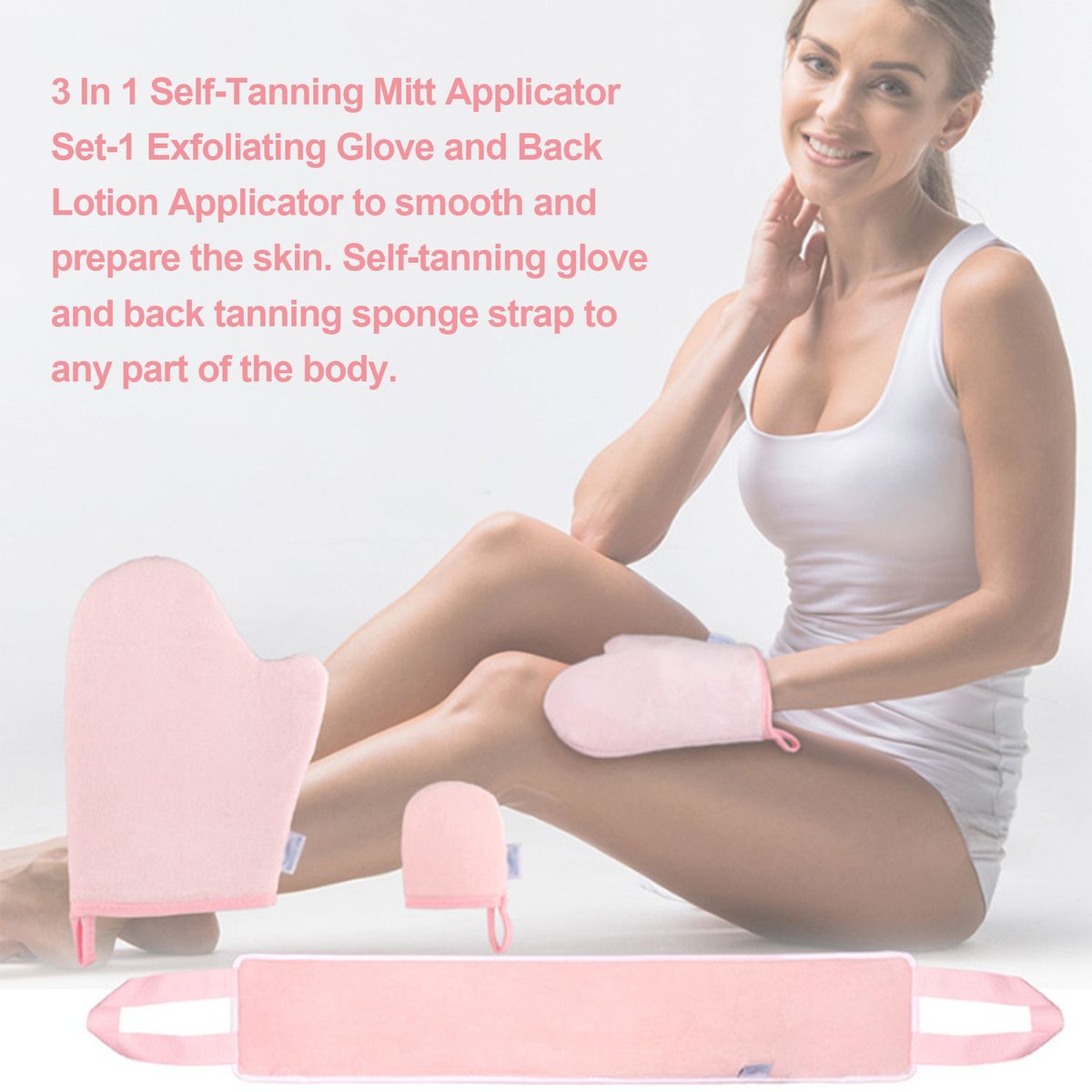 3Pcs Self Tanning Mitt Applicator Kit Set With Self Tanner