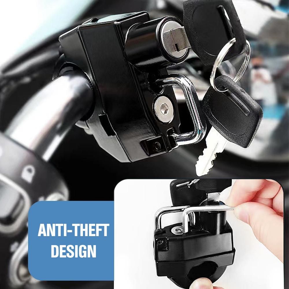 Motorcycle Helmet Lock Anti-Theft Bicycle Helmet Security Locks with 2 Keys and Installation Tool