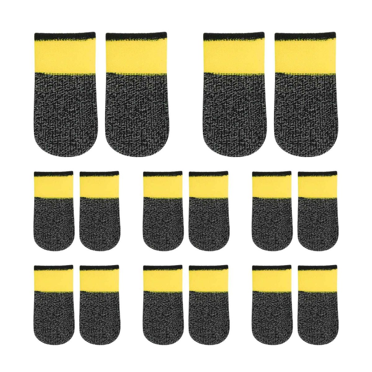 16 Pcs 24-Pin Carbon Fiber Finger Sleeves for PUBG(Yellow)