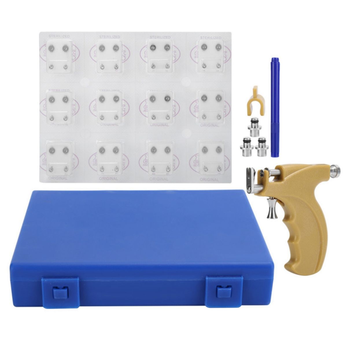 1Set Professional Steel Stainless Ear Piercing Gun Kit With