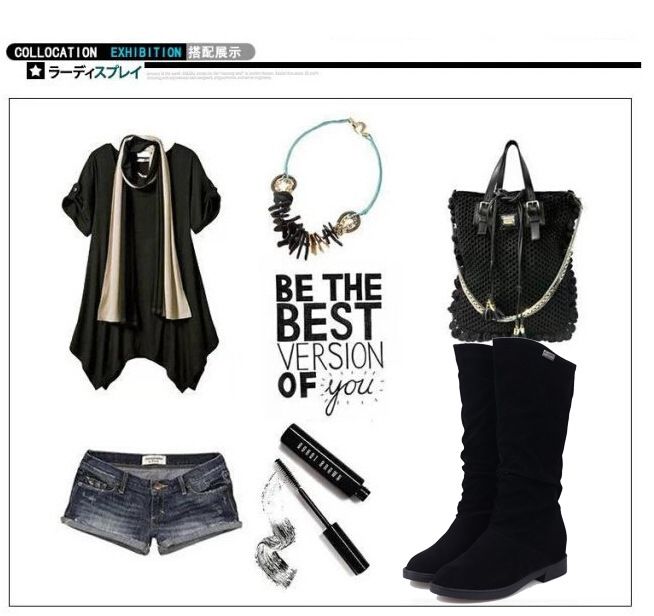 Ladies Fashion Platform Boots Chunky Heel Wedges Mid Calf Casual Brand Thick Bottom Winter Shoes