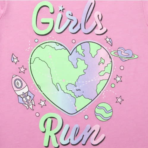 Girl's Glitter 'girls Run The Galaxy' Graphic Top