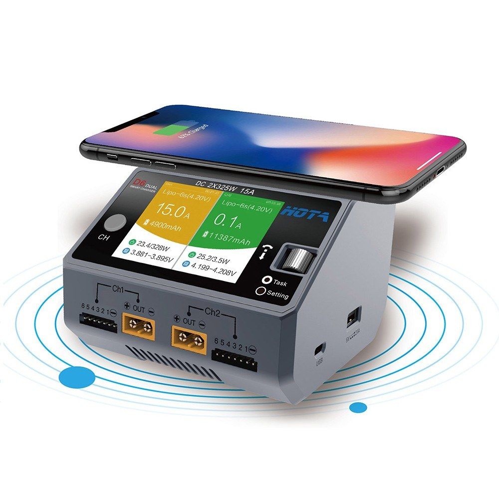 HOTA D6 Dual Channel 2*DC325W 15A 2in1 Smart Lipo LiIon NiMH