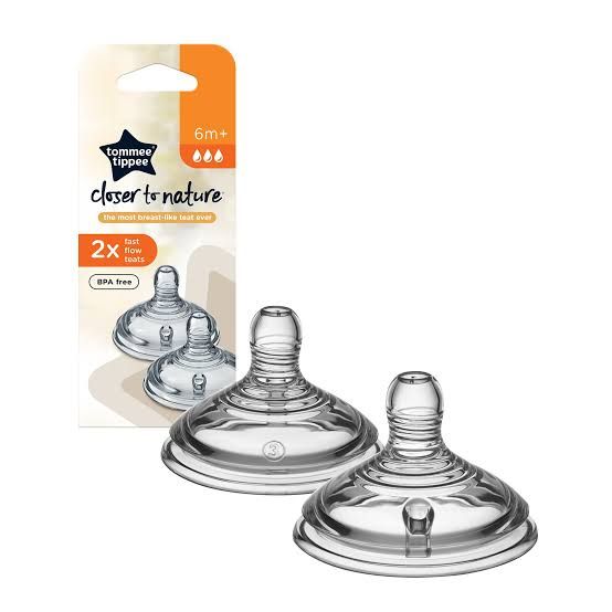 2 Pack Closer To Nature Fast Flow Bottle Teats - 6m+