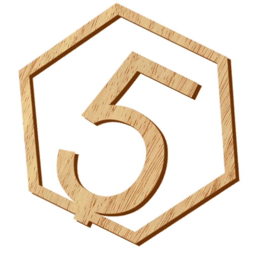 1-20 Numbers Wood Signs Wedding Hexagon Table Number Wooden